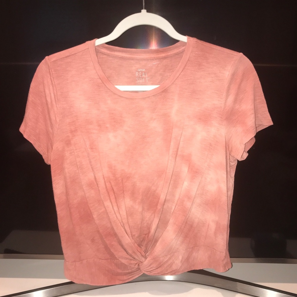 Aerie Crop Tee With Twist Front Size M